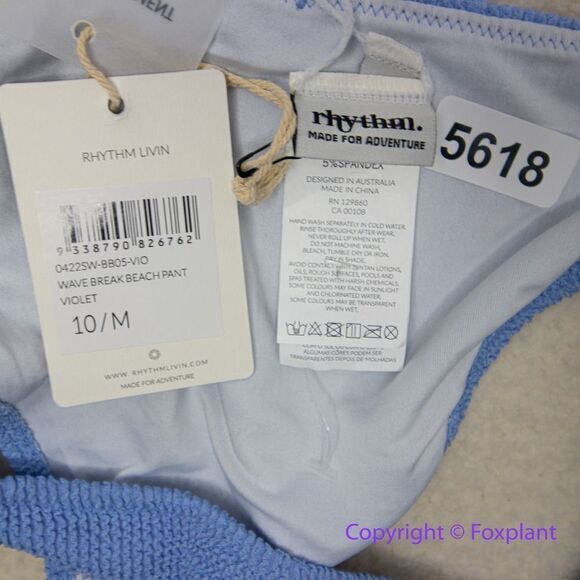 NEW Rhythm Free People Isla Rib‎ Hi Cut Pant in sky blue, size M - Picture 10 of 10